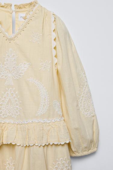 EMBROIDERED DRESS - Vanilla by Zara