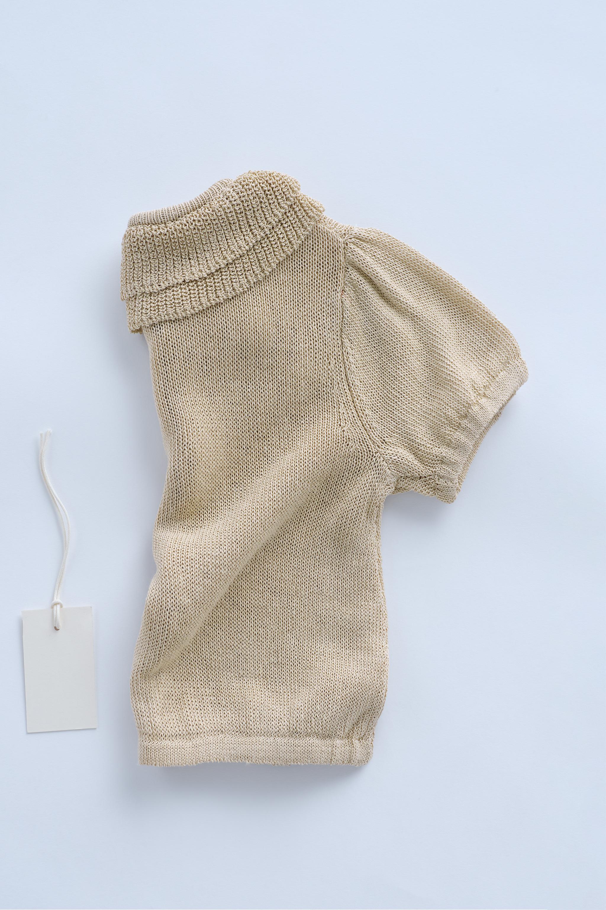 TIMELESZ - SHORT SLEEVE KNIT JACKET - Sand | ZARA United States TIMELESZ - SHORT SLEEVE KNIT JACKET - Sand | ZARA United States