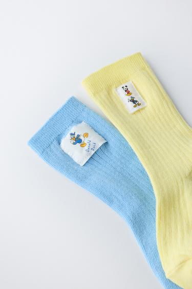 LOT DE DEUX CHAUSSETTES MONTANTES MICKEY MOUSE ET DONALD DUCK © DISNEY - Jaune de Zara - Image 2