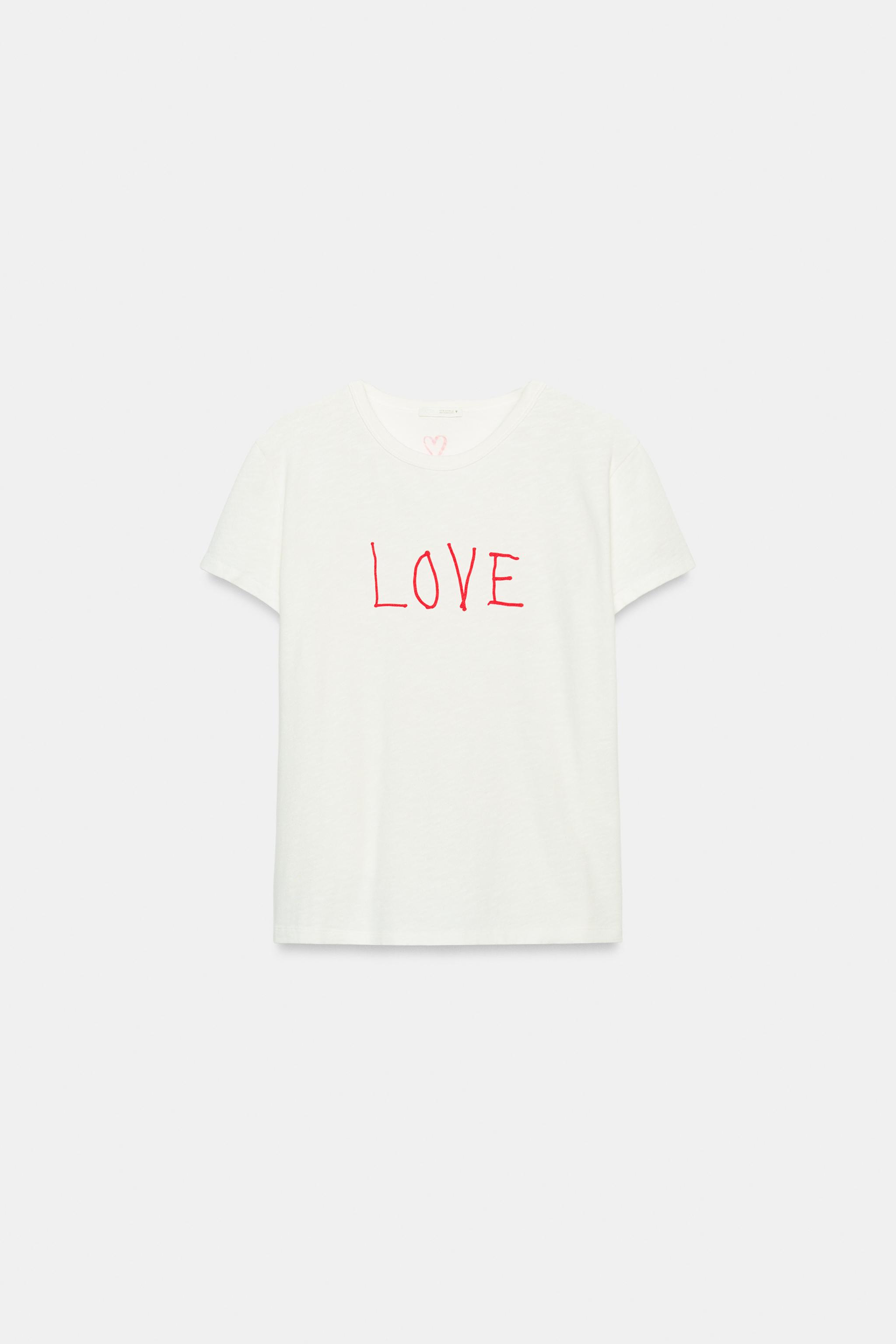 Zara YAZILI RUSTİK T-SHIRT görsel 5
