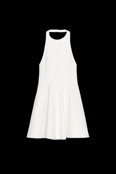 KURZES NECKHOLDER-KLEID MIT GODETS - Weiß von Zara - Bild 0