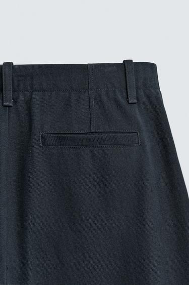 LYOCELL-COTTON BALLOON FIT TROUSERS - Mid-blue by Zara - Image 9