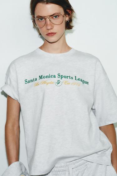 COTTON TEXT T-SHIRT - Grey marl by Zara - Image 3