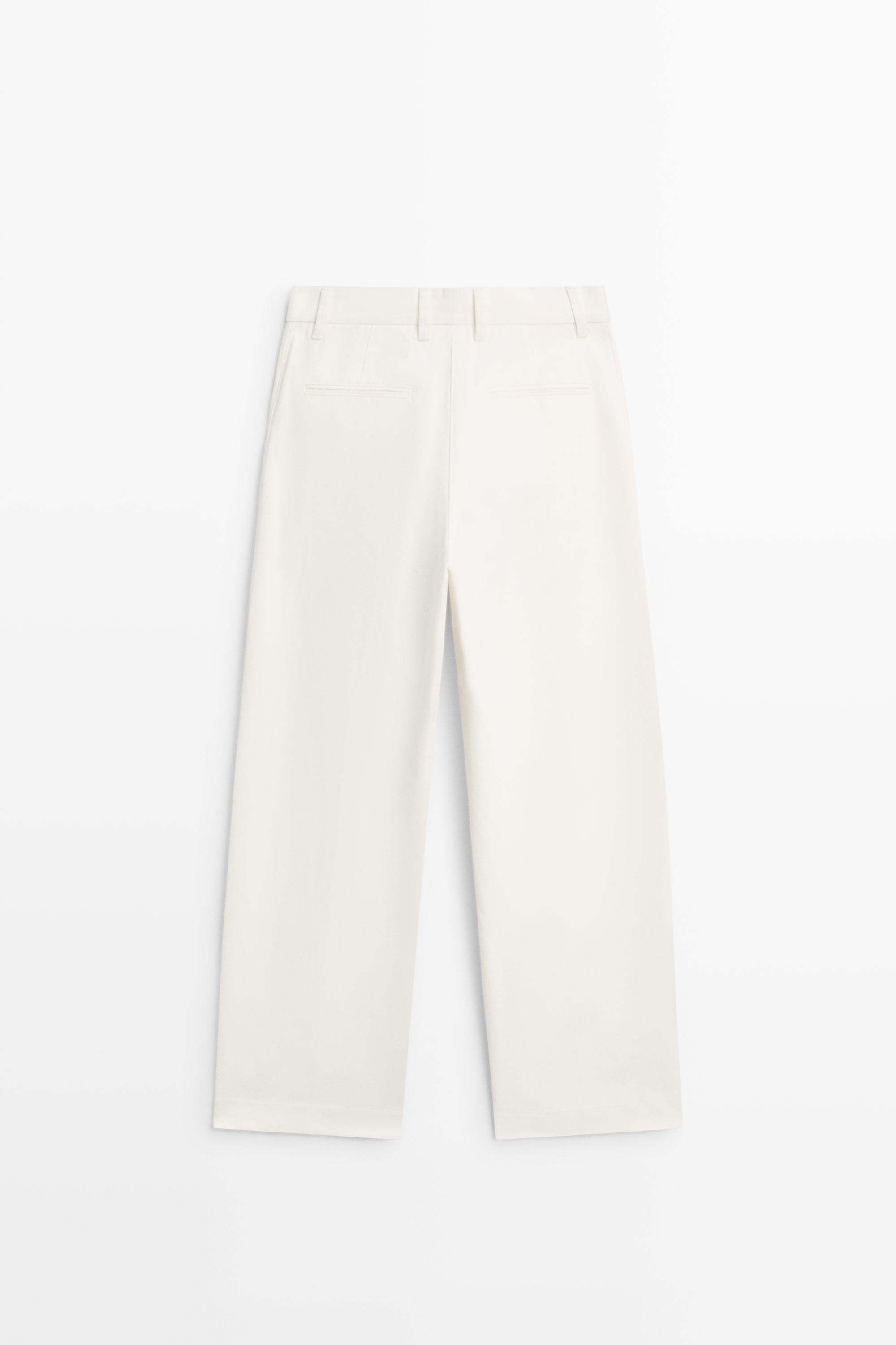 Pantalon wide leg taille basse à pinces
