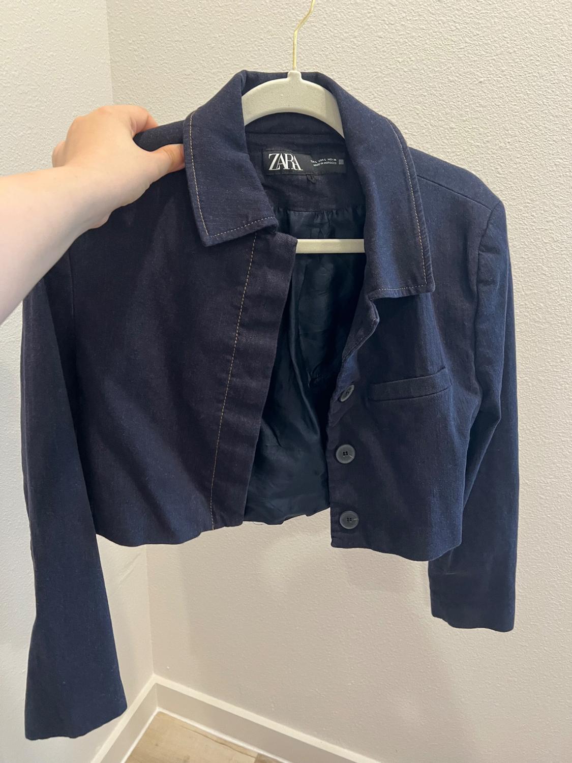 Z1975 TOPSTITCHED CROPPED DENIM JACKET - Image 5