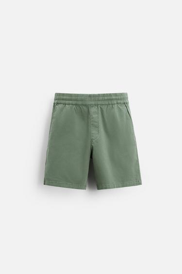 RELAXED FIT BERMUDA SHORTS - Green by Zara