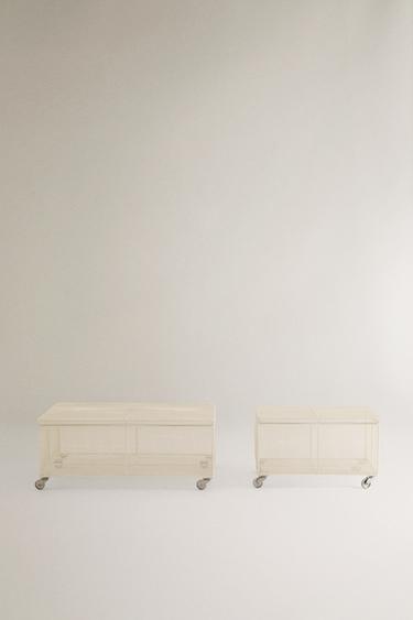 CORBEILLE MÉTAL ROULETTES - Écru de Zara - Image 0