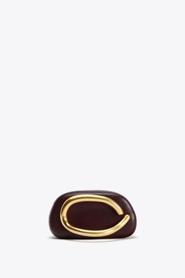 GOLD-CLASPED BOX BAG - Burgundy by Zara
