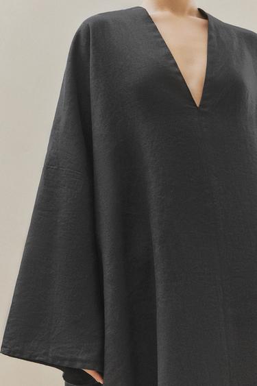 CAFTAN DE PLAGE LIN - Gris de Zara - Image 4
