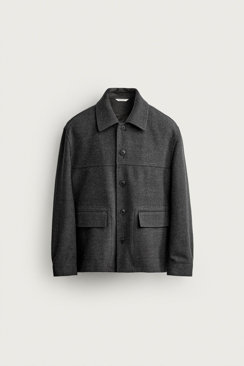 REGULAR FIT WOOL EFFECT 3/4 LENGTH COAT