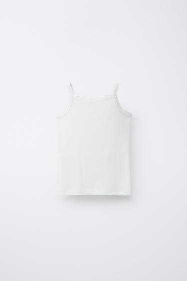 2-6 ANS/ LOT DE TROIS T-SHIRTS CÔTELÉS À BRETELLES - Blanc cassé de Zara - Image 2