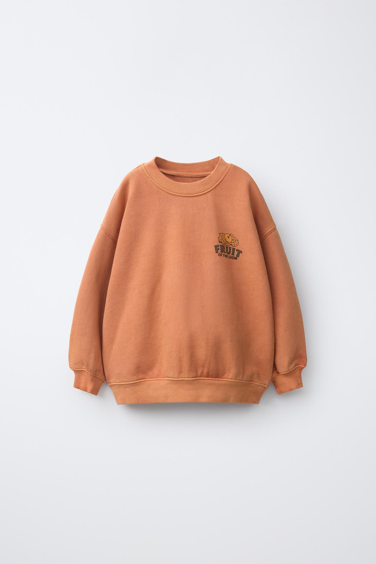FRUIT OF THE LOOM™ PRINT SWEATSHIRT — Orange