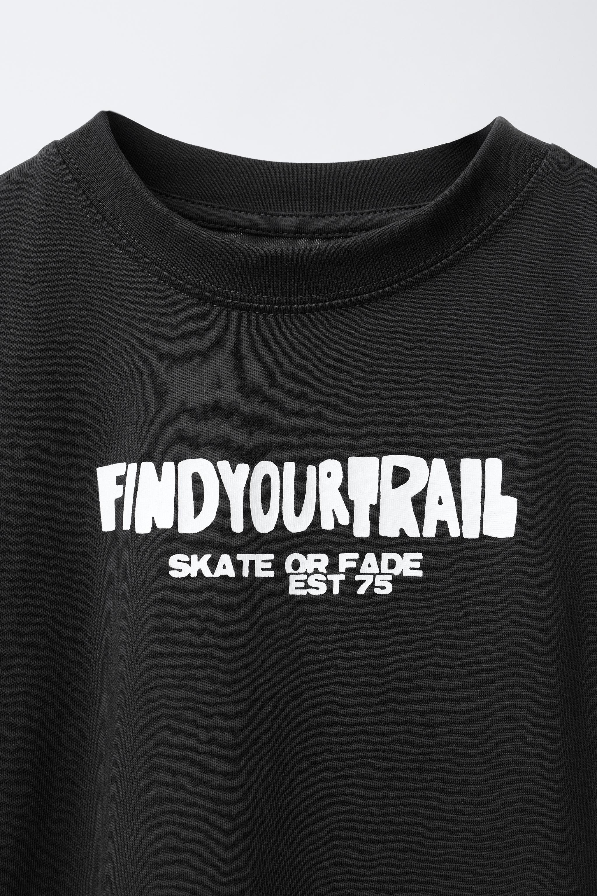 TEXT PRINT T-SHIRT - Oyster-white | ZARA United States