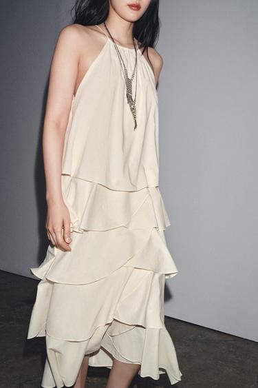 ZW COLLECTION HALTER RUFFLE DRESS - Vanilla by Zara - Image 2