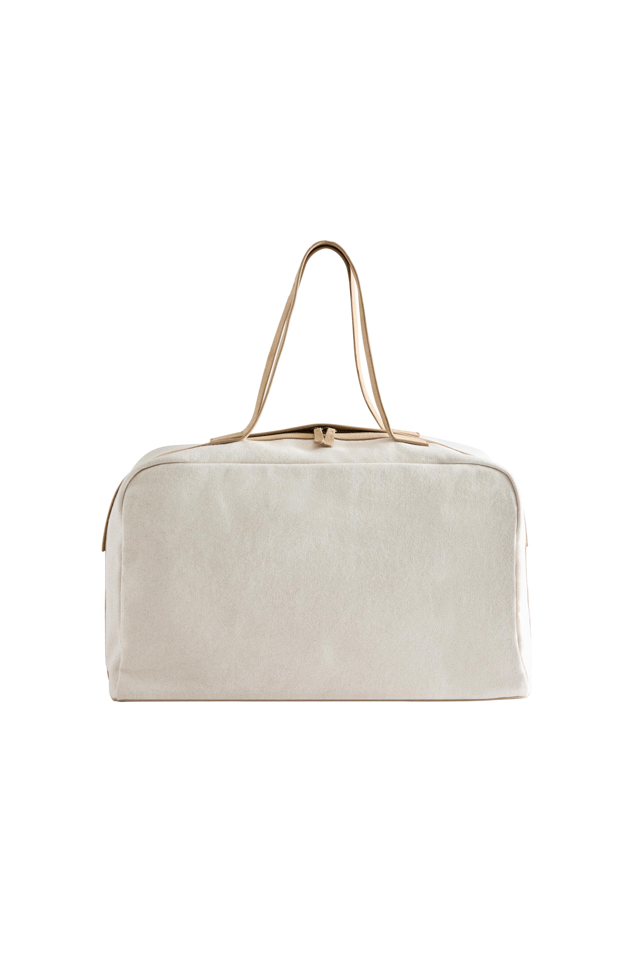 CANVAS BAG WITH LEATHER DETAIL - Off White | ZARA United States display picture 2