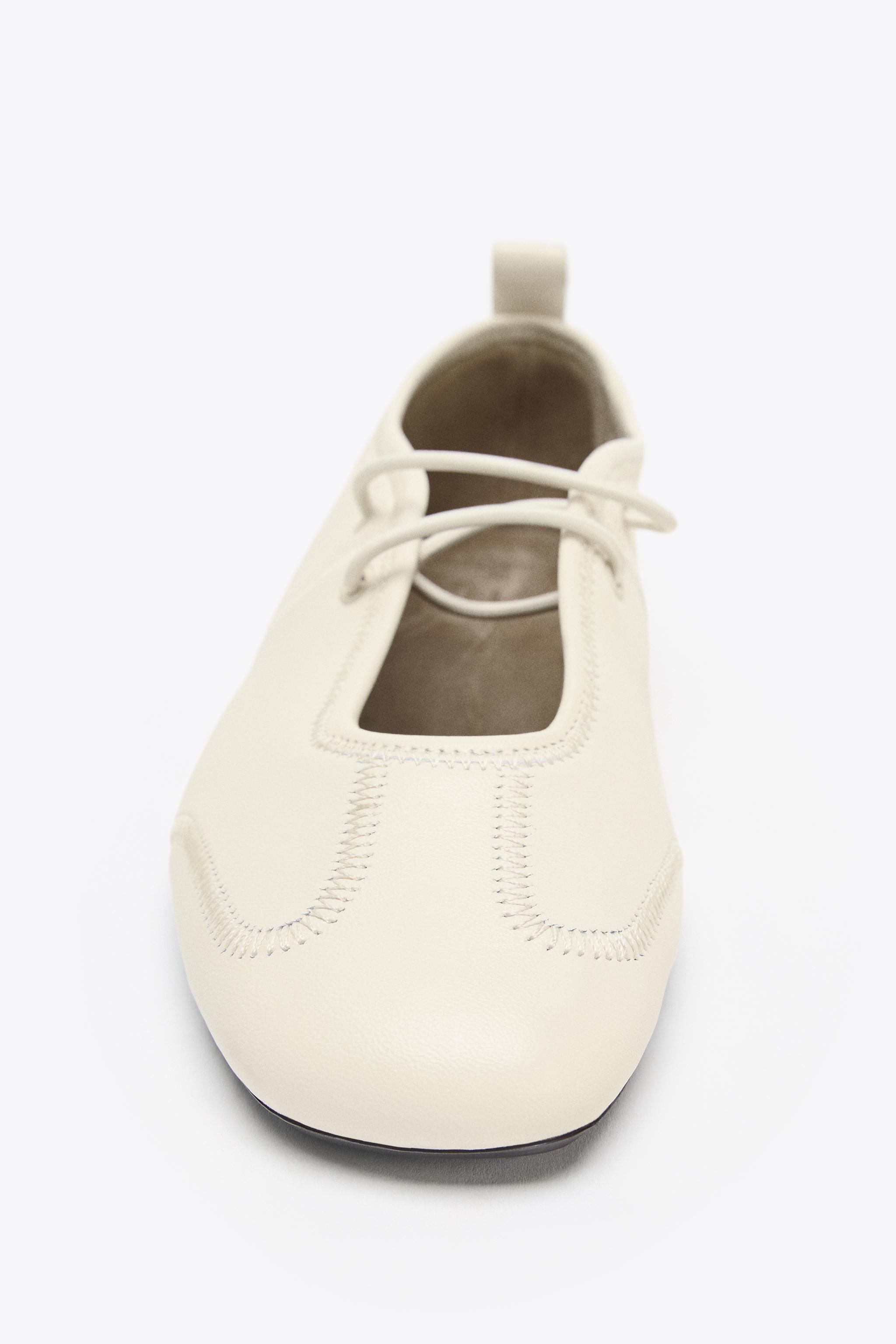 バレリーナ レースアップバレリーナ - レッド | ZARA Japan / 日本
