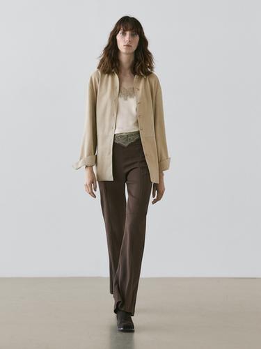 Zara Flared trousers with pocket - Brown - Image 0