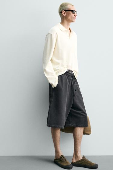 SHORT JOGGER RELAXED FIT EFFET DÉLAVÉ - Anthracite foncé de Zara - Image 5