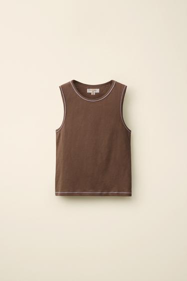 Zara CREATED BY CARAMEL LONDON X ZARA T-SHIRT - Light brown