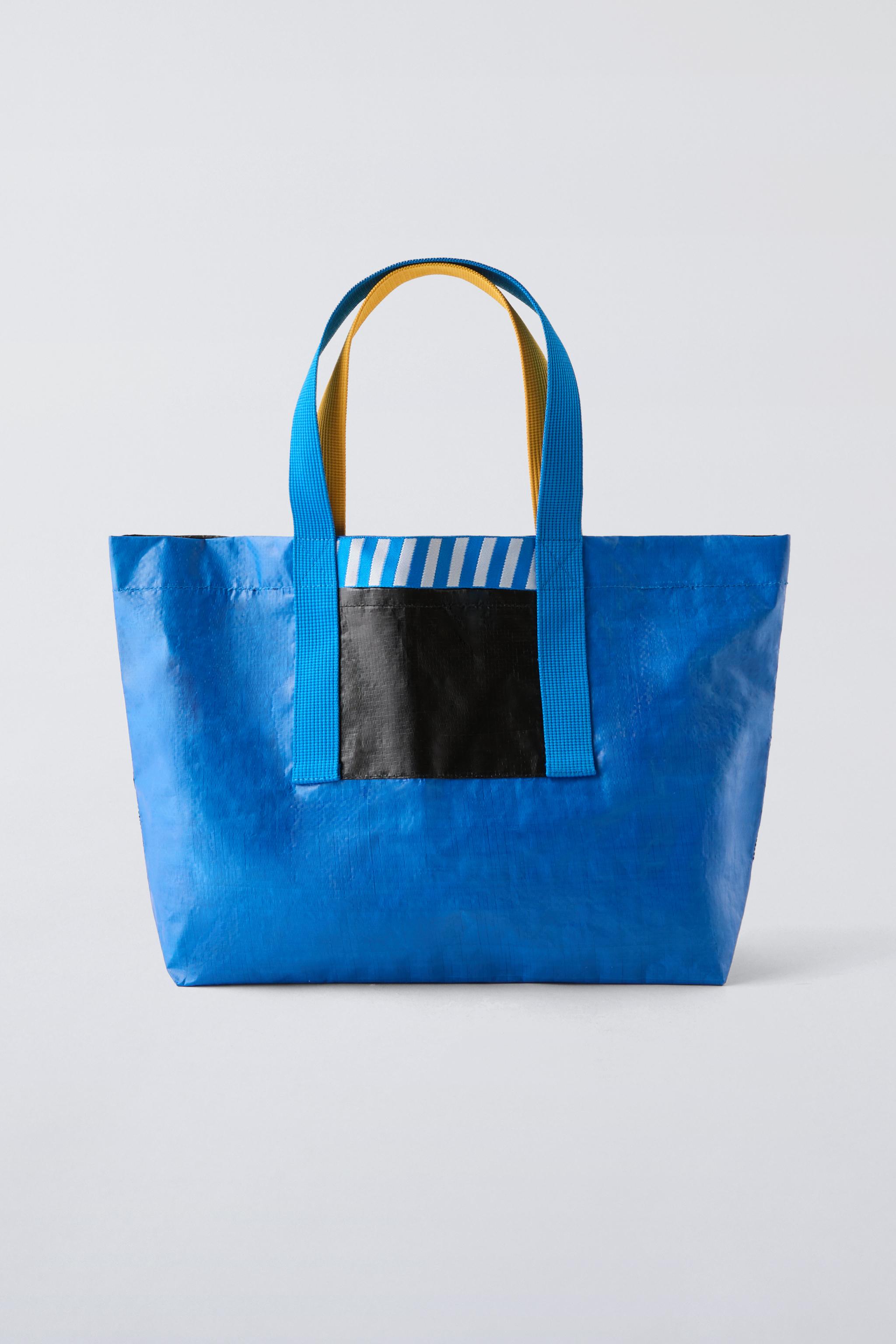 MULTICOLOURED SHOPPER BAG Blue ZARA Cambodia