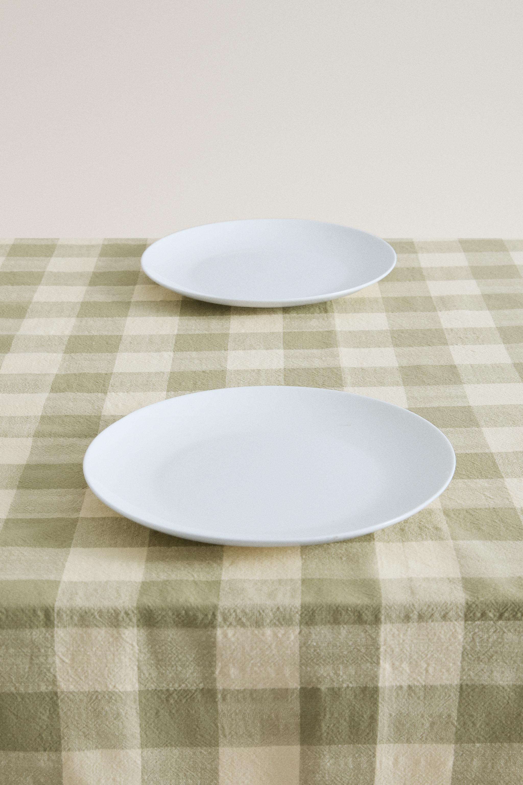 DYED THREAD CHECK TABLECLOTH