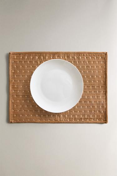 QUILTED PLACEMAT WITH TOPSTITCHING - Brown by Zara - Image 4