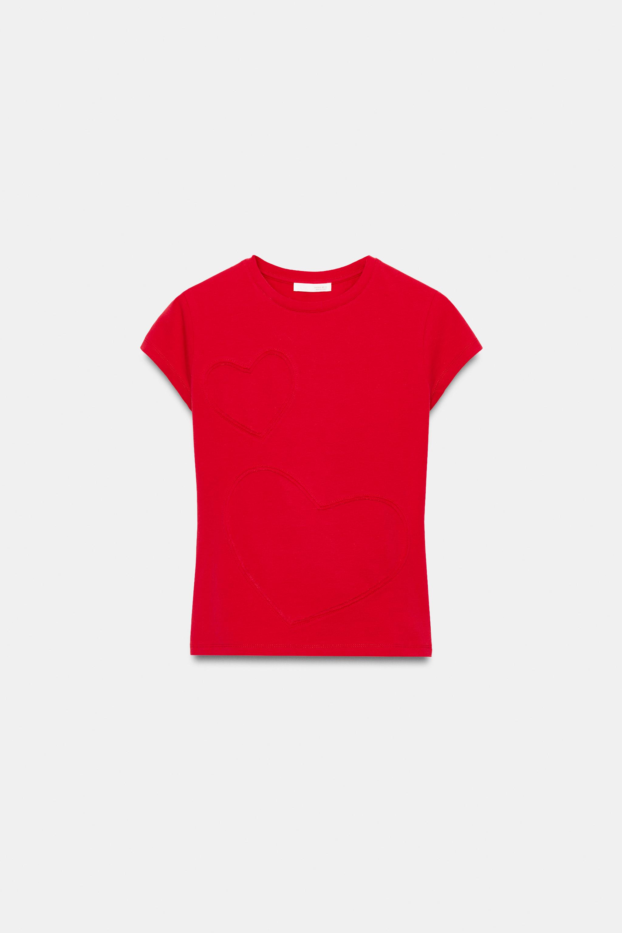 KALP DESENLİ KISA KOLLU T-SHIRT - Görsel 4