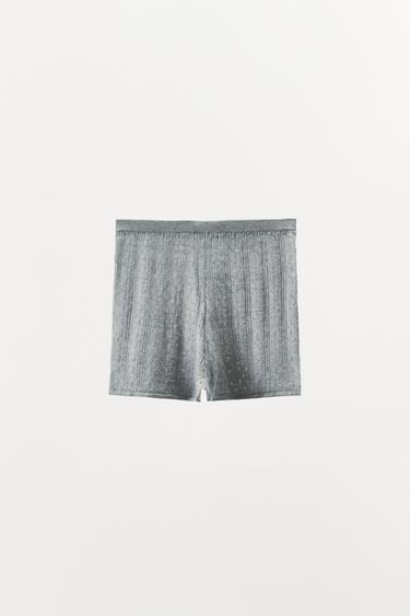POINTELLE FLORAL SHORTS - Grey by Zara - Image 3