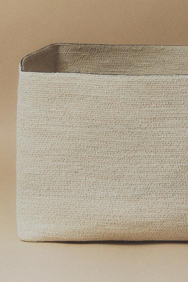 SQUARE BASKET WITH LINE - Light beige by Zara
