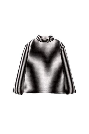 CAMISETA CUELLO VUELTO - Negro / Blanco de Zara - Imagen 0