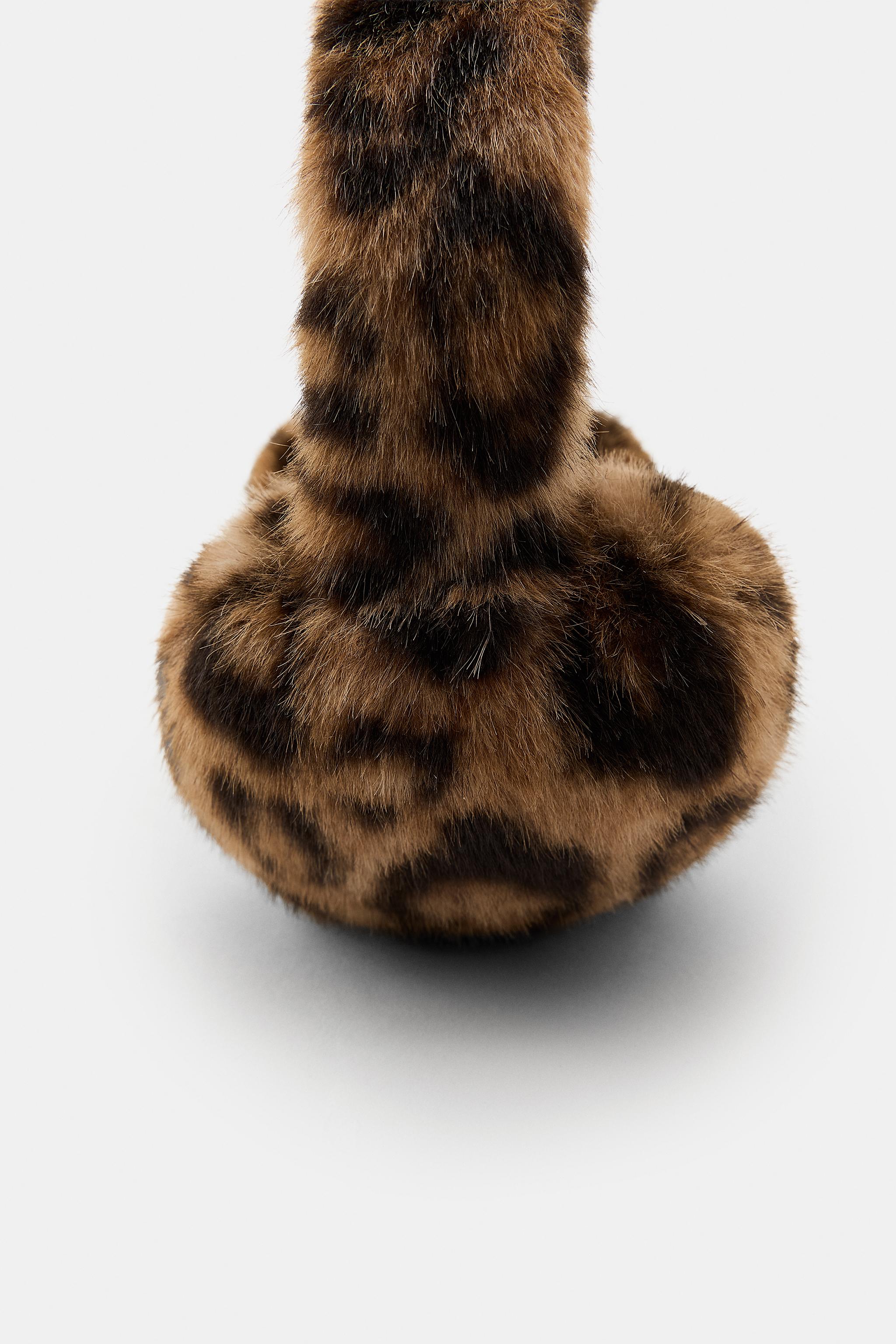 FAUX FUR ANIMAL PRINT EARMUFFS