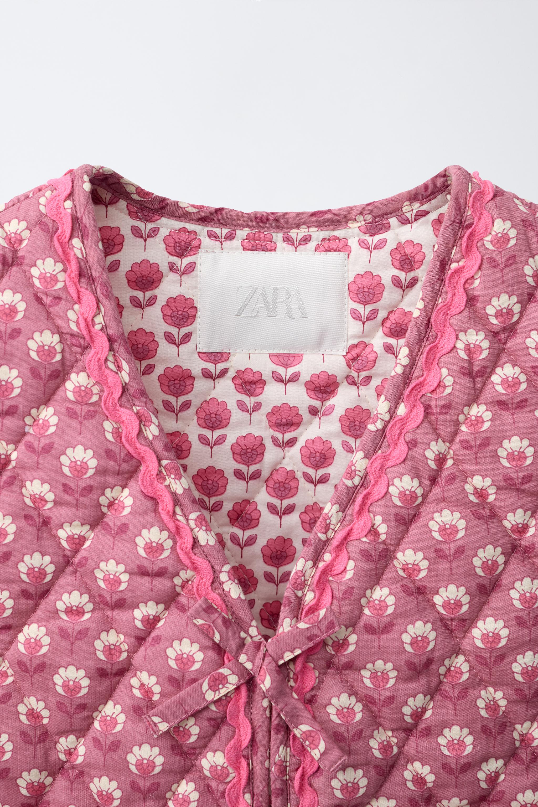 Детские жилеты Zara FLORAL BOW QUILTED VEST — фото 4