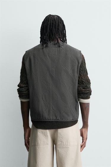 WASHED TOPSTITCHED WAISTCOAT - Mid-grey by Zara - Image 2