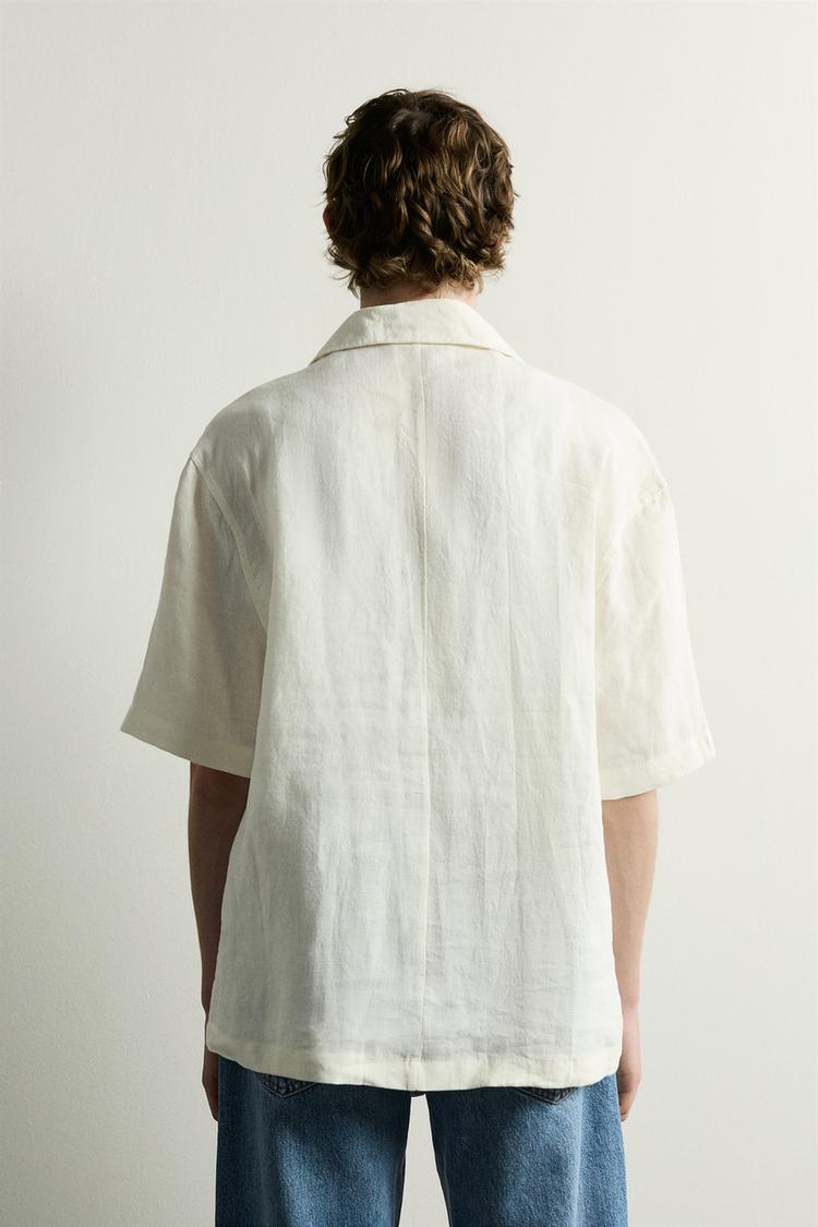 Camisa polo de lino 100% corte holgado 3
