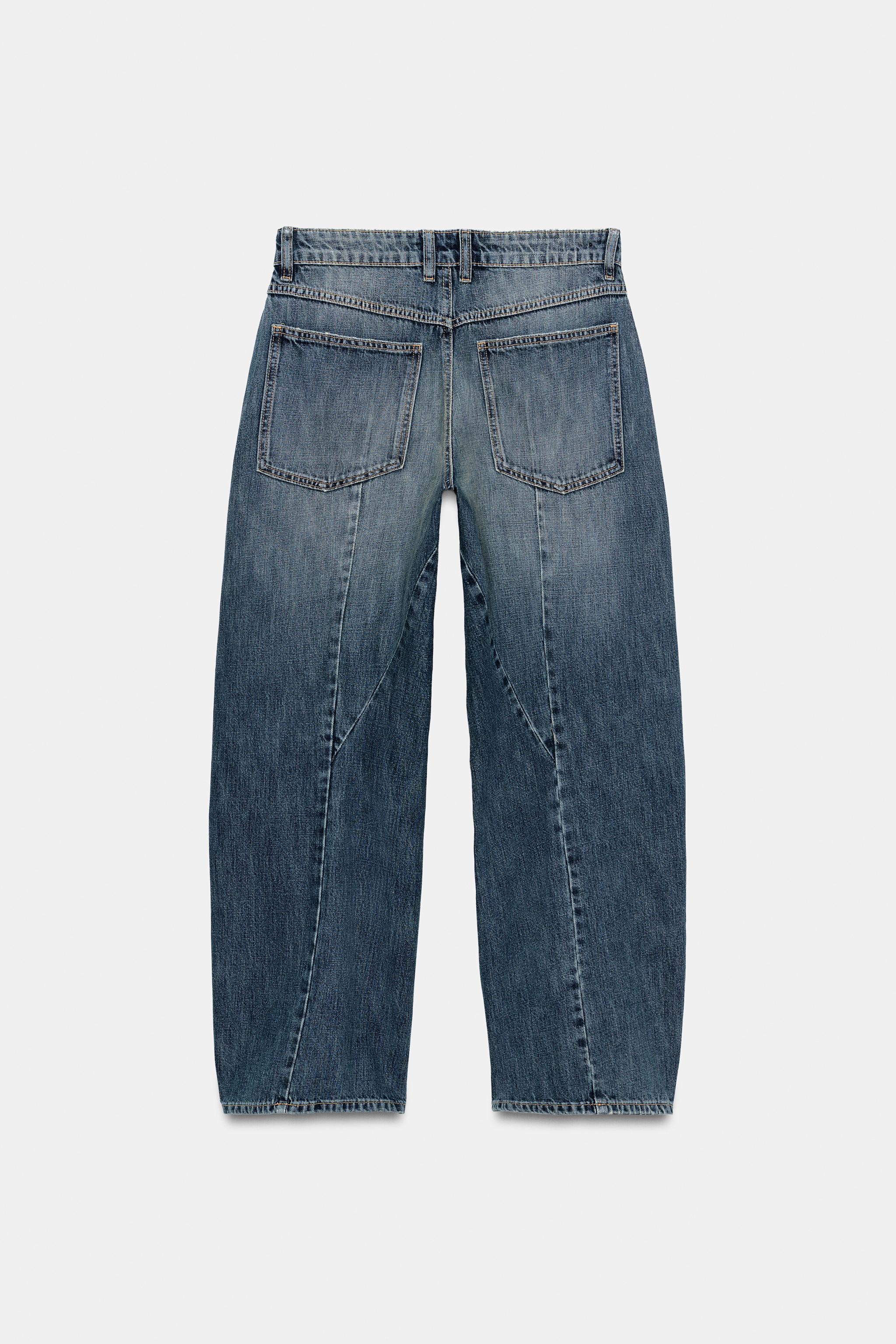 Женские джинсы Zara TRF MID-RISE BARREL CHINO JEANS — фото 9
