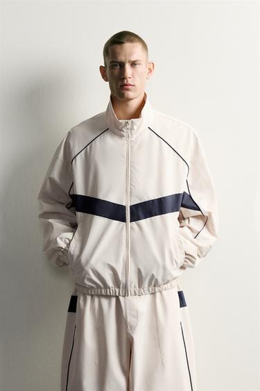 WASSERABWEISENDE FUNKTIONS-JACKE MIT KONTRASTEN - Steingrau von Zara