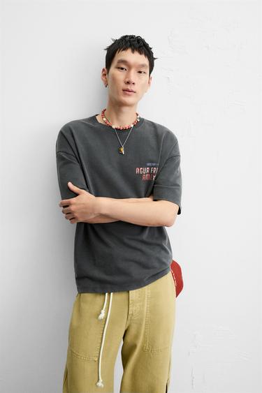 SWEAT DÉLAVÉ IMPRIMÉS - Anthracite foncé de Zara - Image 4