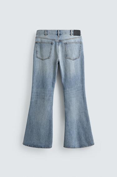 RIPPED FLARE FIT JEANS - Light blue by Zara - Image 7