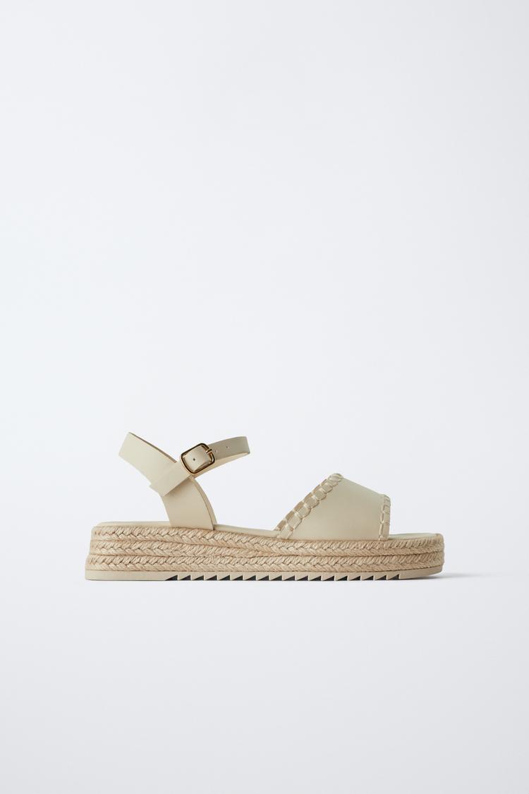 PLATFORM SANDALS Ecru White ZARA Spain - Main Image