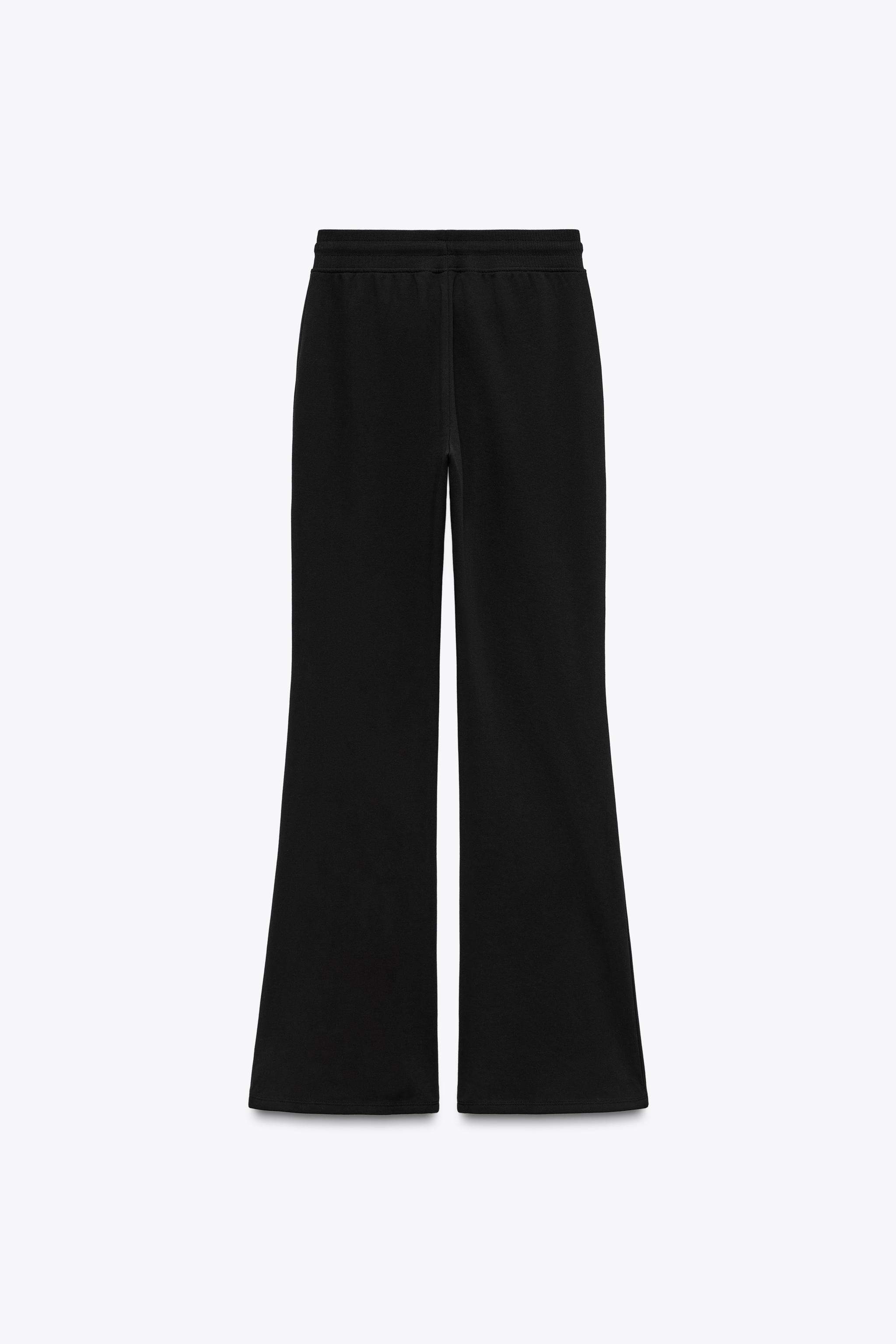 【ZARA】プラッシュジャージー フレア パンツ ブラック プラッシュジャージー フレア パンツ - ブラック | ZARA Japan