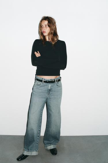LONG SLEEVE T-SHIRT - Black by Zara - Image 4