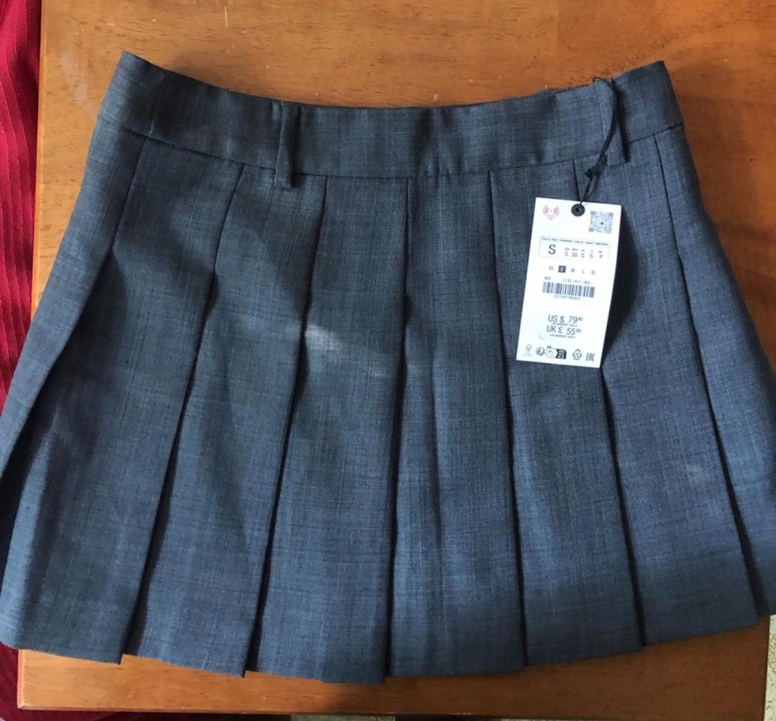 ZW COLLECTION BOX PLEAT WOOL BLEND MINI SKIRT - Image 2