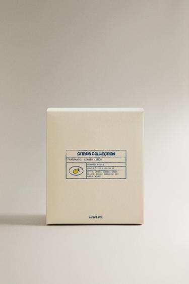 (310 G) GINGER LEMON SCENTED CANDLE - Pastel yellow by Zara - Image 3