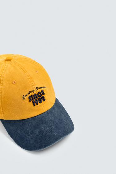 CASQUETTE BRODERIE CONTRASTE - Jaune de Zara - Image 2