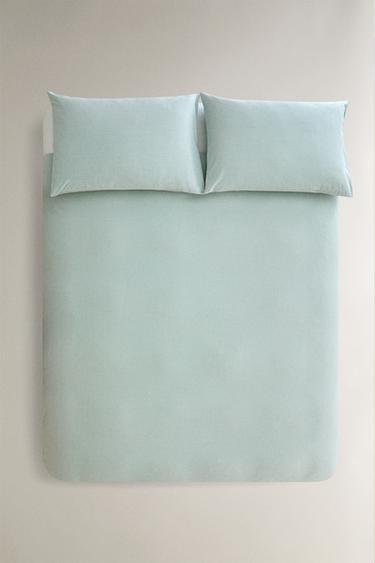 Zara CHECK SEERSUCKER DUVET COVER - Green