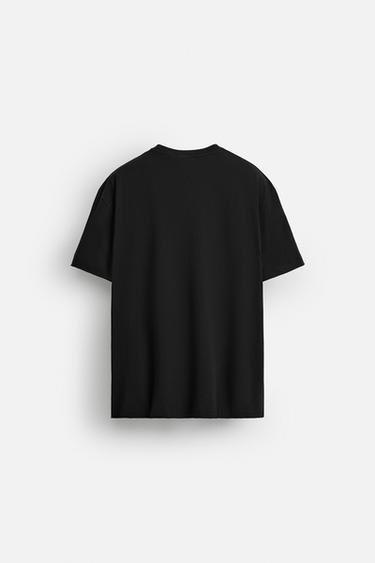 T-SHIRT MIT UNREGELMÄSSIGEN ABSCHLÜSSEN - Dunkles Marineblau von Zara