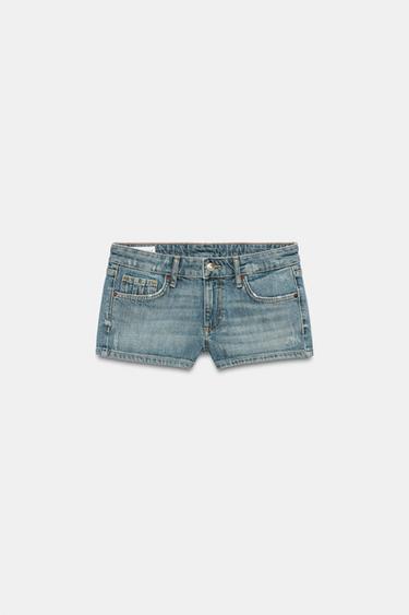 TRF LOW-RISE DENIM MINI SHORTS - Blue by Zara - Image 5