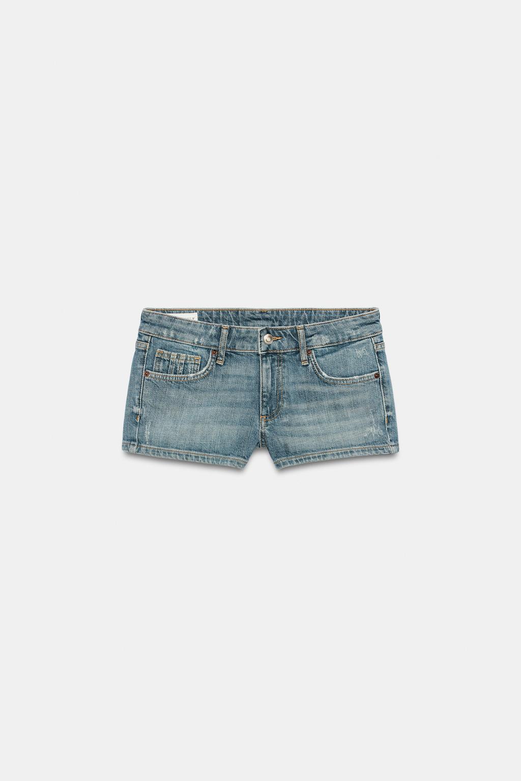 TRF LOW-RISE DENIM MINI SHORTS