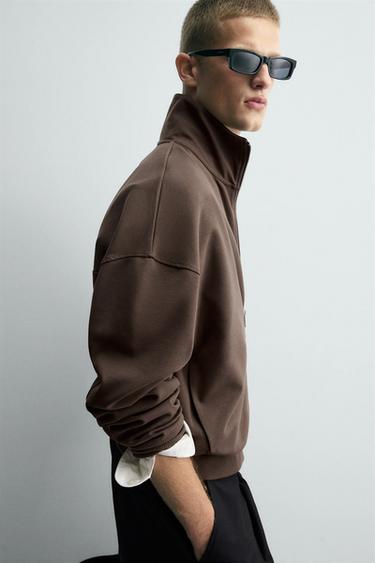 INTERLOCK LABEL JACKET - Chocolate by Zara - Image 5