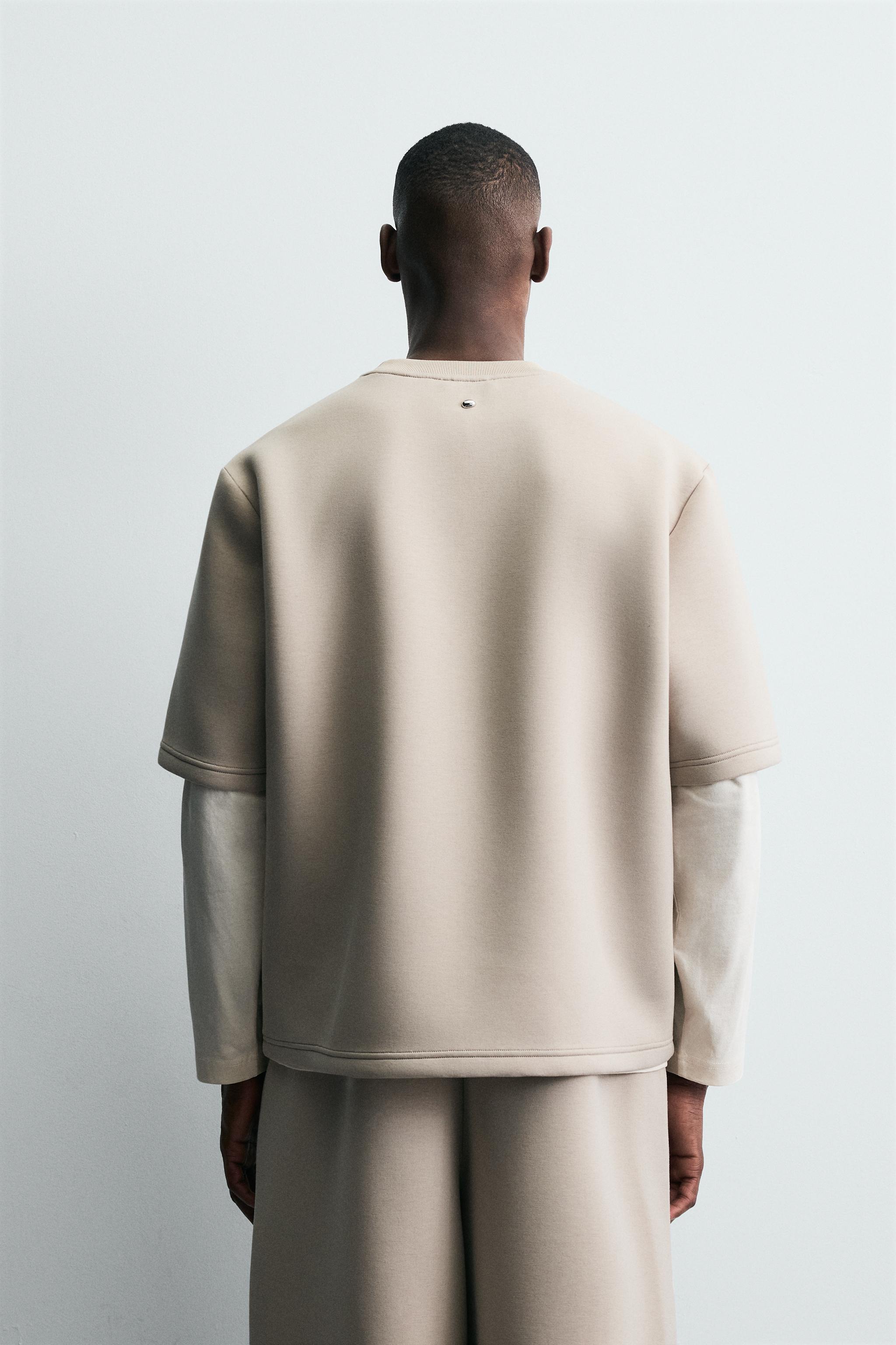 NEOPRENE EFFECT STUD SWEATSHIRT - Dark green | ZARA United